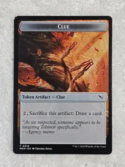 MTG Full Art Clue A43 Sword Token 16 Murders at Karlov Manor Magic Card NM - Image 4