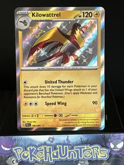 Pokemon Card Kilowattrel 146/091 Paldean Fates Shiny Rare Near Mint - Image 1