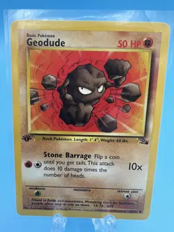 Pokemon Card Geodude Fossil 47/62 1st Edition Common WOTC Vintage LP - Image 1
