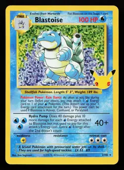 Blastoise 2/102 Holo Celebrations Classic Collection Pokemon Card - Image 1