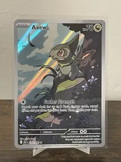Pokemon Axew Holo TCG Sv: Black Bolt Illustration Rare Card 145/086 NM - Image 1