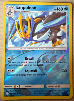 Pokemon TCG Empoleon 56/236 Cosmic Eclipse Reverse Holo Rare Card - Image 1