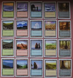 MTG Basic Lands Lot - 5th Edition & Revised - 89 Cards - White Border - NM - Image 1