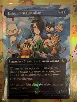 Lulu, Stern Guardian (Borderless) (Chocobo Track Foil) -Commander: Final Fantasy - Image 1