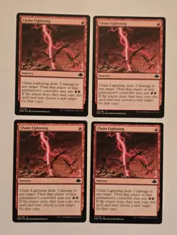 4x Chain Lightning - Dominaria Remastered - Near Mint - Magic the Gathering - Image 1