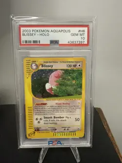 2003 POKEMON AQUAPOLIS #H6 BLISSEY-HOLO PSA 10 POP 87 - Image 1