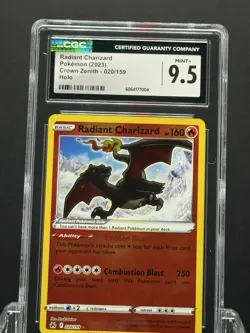 CGC 9.5 Pokemon Radiant Charizard Crown Zenith 020/159 Holo Radiant Rare - Image 1