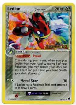 Ledian Delta Species 18/101 Pokemon Dragon Frontiers Reverse Holo Rare Stamped - Image 1