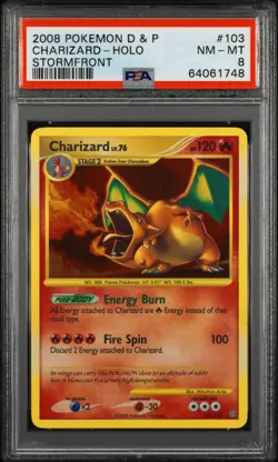 Charizard 103/100 Holo Secret Rare Pokemon 2008 D&P Stormfront PSA 8 NM-MT - Image 1