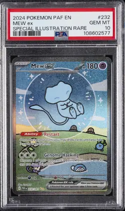 2024 POKEMON PAF EN-PALDEAN FATES SPECIAL ILLUSTRATION RARE #232 MEW EX PSA 10 - Image 1