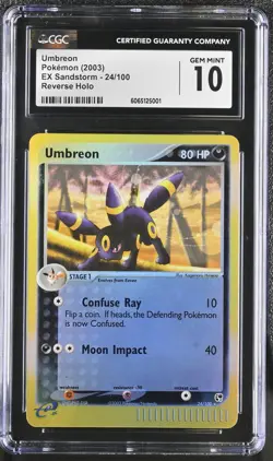 Pokemon Umbreon 24/100 Reverse Holo EX Sandstorm - CGC 10 - Image 1
