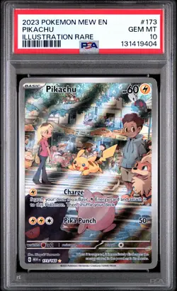 2023 POKEMON MEW EN-151 ILLUSTRATION RARE #173 PIKACHU PSA 10 - Image 1