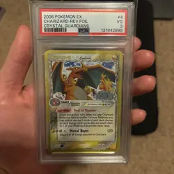 Pokemon Charizard EX Crystal Guardians Reverse Holo Rare #4 PSA 3 - Image 1