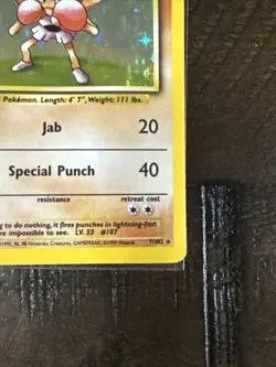 Hitmonchan Base Set 7/102 Holo Unlimited Holo Rare Pokemon TCG - Image 5