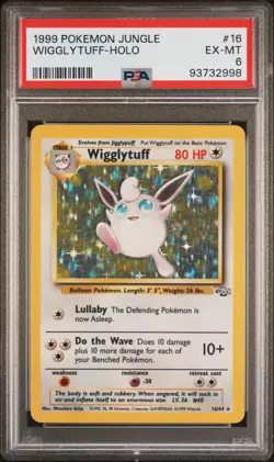 1999 Pokemon Card Wigglytuff 16/64 Jungle Set Holo PSA 6 - Image 2