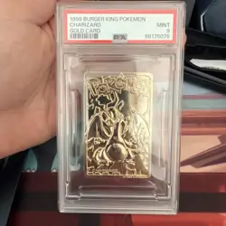 1999 BURGER KING POKEMON GOLD CARDS CHARIZARD PSA 9 - Image 2