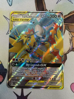 Moltres & Zapdos & Articuno GX (Tag Team) 66/68 Hidden Fates Holo Pokemon TCG NM - Image 1