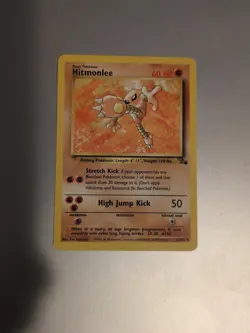 Pokemon TCG Hitmonlee Fossil Non Holo Rare 22/62 LP Vintage WOTC - Image 1