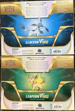 Pokemon TCG Glaceon & Leafeon VSTAR Special Collection Box SET - Factory Sealed - Image 2