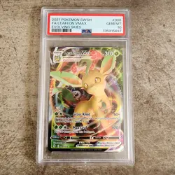 2021 POKEMON SWORD & SHIELD EVOLVING SKIES 008 FULL ART/LEAFEON VMAX - PSA 10 - Image 1