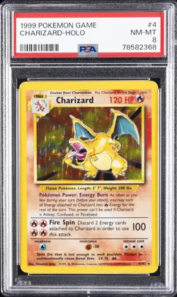 1999 POKEMON GAME #4 CHARIZARD-HOLO PSA 8 - Image 1
