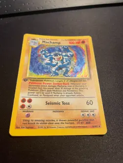 ?? Machamp Base Set 8/102 Holo 1st Edition Vintage Pokemon TCG LP- - Image 1