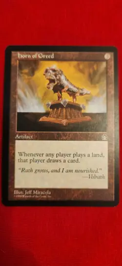 Horn of Greed from the Magic: The Gathering trading card game. Rare Near Mint - Image 1