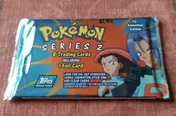 Topps Pokemon Series 2 -8 Trading Cards Including 1 Foil Card Factory Sealed - Image 1