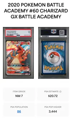 PSA 7 Graded Pokemon Card 2020 Charizard GX Battle Academy and 2 Waifu Cards - Image 4