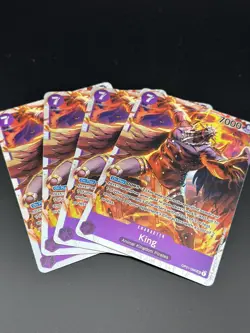 One Piece Card Game OP01-096 King Romance Dawn Playset X4! - Image 1