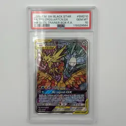 Moltres Zapdos Articuno GX #SM210 PSA 10 Gem Mint Black Star Promo Pokemon Card - Image 1