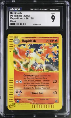 CGC 9 MINT Rapidash 2002 Expedition 26/165 Holo Pokemon Card - Image 1