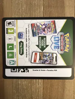 5x CODE CARD Paradox Rift Pokemon Booster Pack SV4 - PTCGL - BY EBAY MESSAGE - Image 1