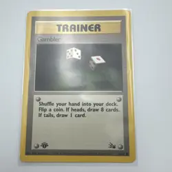 Gambler 1st Edition 60/62 Fossil Set Pokemon Card - Image 1