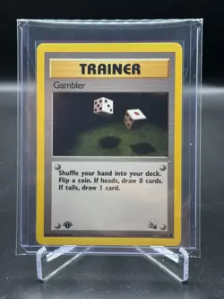 Pokemon Card: Gambler 60/62 1st Edition Fossil Set Common Nintendo NM Vintage - Image 1