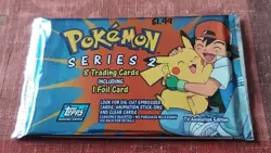 Topps Pokemon Series 2 -8 Trading Cards Including 1 Foil Card Factory Sealed - Image 1