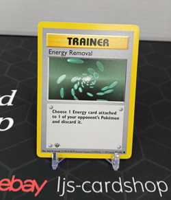 Energy Removal Base Set 92/102 Regular Common 1st Edition LP Pokemon Card TK - Image 1