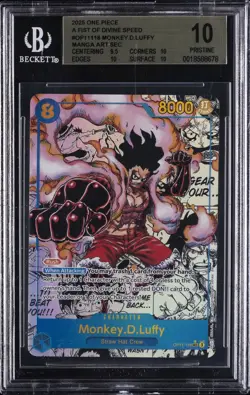 2025 ONE PIECE CARD GAME A FIST OF DIVINE SPEED MANGA ART MONKEY D. LUFFY BGS 10 - Image 1