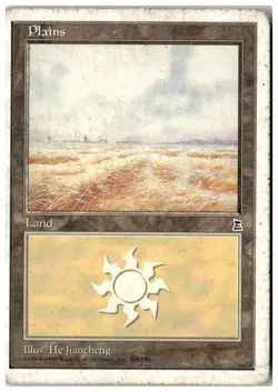 MTG Plains (166) - Portal Three Kingdoms Heavily Played English - Image 1