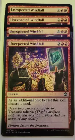x4 Unexpected Windfall AFR MTG 164/281 COMMON Pauper 4x NM Magic - Image 1