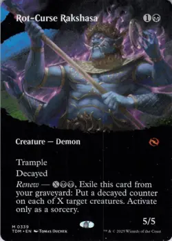 MTG Rot-Curse Rakshasa (Borderless) (339) | NM | Tarkir: Dragonstorm {TDM} - Image 1