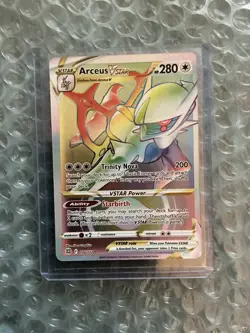 Pokemon TCG Arceus VSTAR Rainbow Secret Rare Card 176/172 Brilliant Stars - Image 1