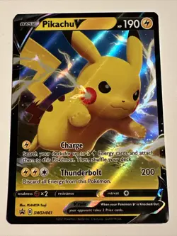 Pikachu V - SWSH061 - SWSH Black Star Promo Pokemon NM Sword And Shield - Image 1