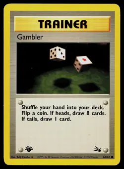 Pokemon Fossil 60/62 Gambler 1st Edition - Image 1