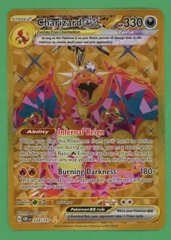 Charizard Ex Pokemon Obsidian Flames Gold Secret Rare 228/197 - Image 1