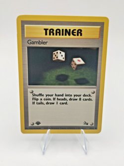 Pokemon TCG Gambler Fossil 60/62 Regular 1st Edition Common NM - Image 1