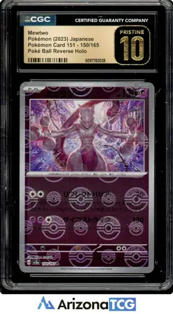 Pokemon Mewtwo 150 Poke Ball Reverse Holo SV2a 151 Japanese BLACK LABEL CGC 10 - Image 1