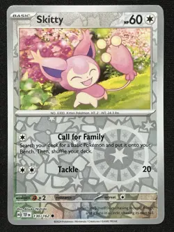 Skitty 130/162 Pokemon Temporal Forces Reverse Holo - Image 1