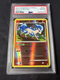 Pokemon TCG PSA 8 Shiny Ponyta Reverse Holo Platinum Arceus SH11 *LOW POP* - Image 1