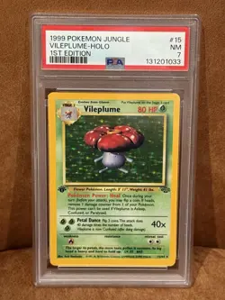1999 POKEMON JUNGLE 1ST EDITION #15 VILEPLUME - HOLO PSA 7 - Image 1
